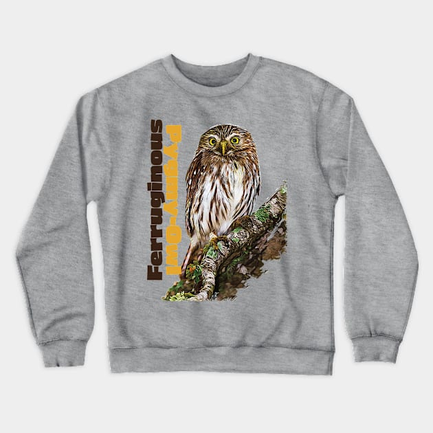 Ferruginous Pygmy-Owl color Crewneck Sweatshirt by Ripples of Time